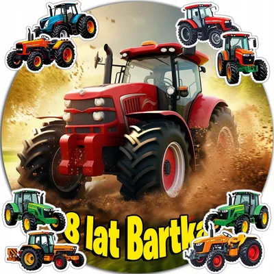 Image de Opłatek Na Tort 20Cm - Traktor Dekoracja Urodzinowa + Imię 15Cm 18Cm