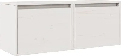 Obrázok produktu pre vidaXL Nástenné skrinky 2 ks. Biele 45x30x35 cm z masívneho borovicového dreva