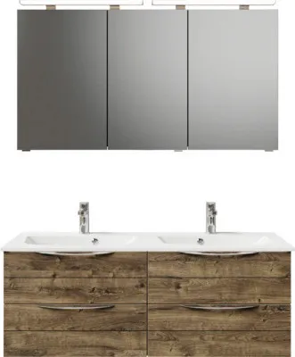 Produktbild von Pelipal Badmöbel-Set Sunline 300 BxHxT 132 x 200 x 48 cm Frontfarbe eiche ribbeck Badmöbel-Set mit Waschtisch Mineralmar