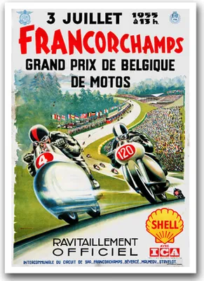 Produktbild von Poster - Canvas - Leinwand - 59,4 cm x 84,1 cm - Fotoposter - Leinwandkunst - Francorchamps Grand Prix de Belgique