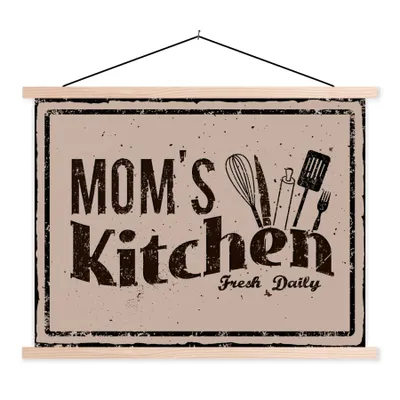 Produktbild von MuchoWow® Textilposter Küche - Mama - Vintage 150x113 cm mit holzfarbenen Rahmen - Poster