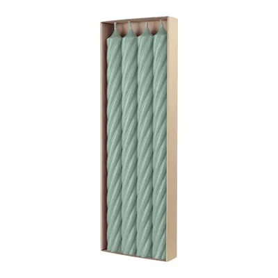 Produktbild von Qualitäts-Stabkerzen Rustic durchgefärbt Smaragdgrün, 20h Brenndauer, 4er-Set, RAL-Gütesiegel, 4 Stück