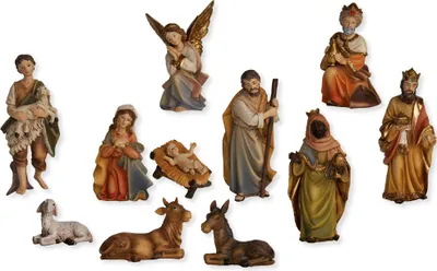 Produktbild von Krippenfiguren Set 11-teilig für 9 cm Figuren in Polyresin Polybox