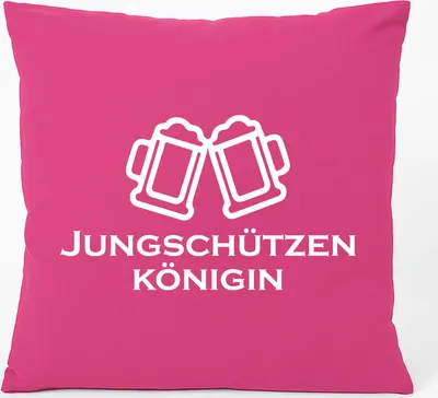 Produktbild von Huuraa Kissen Jungschützenkönigin Schützenfest 40x40cm mit Füllung Fuchsia Baumwolle Dekokissen Geschenkidee