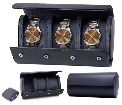 Productafbeelding van Elegante Horlogebox van Polyurethanleer voor 3 Horloges en Sieraden