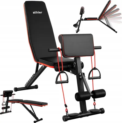 Produktbild von ATHLER Gorilla 50 | Verstellbare Hantelbank Trainingsbank Schrägbank | 7-Fach Verstellbarer Rückenlehne | mit Fitnessbänder | für Home Gym | 250 kg