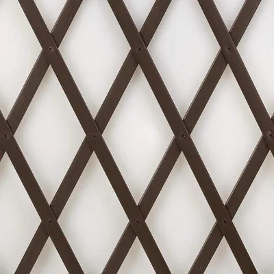 Zdjęcie produktu dla Kratka z PVC 100 x 2 m, brązowa, do montażu na ścianie, przeznaczona do kwiatów i pnączy