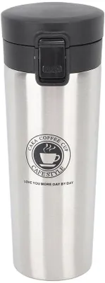 Productafbeelding van Isolerende koffiemok 500 ml - RVS reiskoffiemok - draagbare waterfles - met deksel - voor koffie/thee - reiskoffiemok