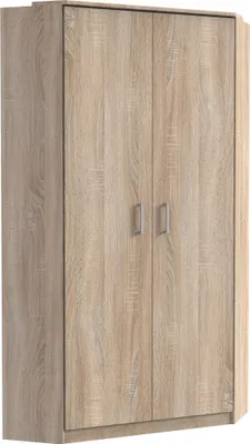 Produktbild von Eckkleiderschrank >Click< in Eiche Sägerau Nachbildung - 95x198x95 (BxHxT)