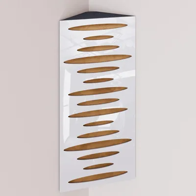 Obrázek produktu pro Balení po 2 kusech – Úzká akustická rohová basová past s sametovým potahem | 50 x 23 x 10 cm | Odraz – zvuková izolace | [PULSE – bílý plast | zlatá]