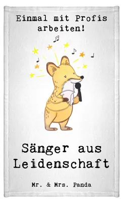Produktbild von Mr. & Mrs. Panda Handtuch Sänger Leidenschaft - Weiß - Geschenk, baumwolle, Frotteetuch, buntes, Gästehandtuch 30x50, Klein