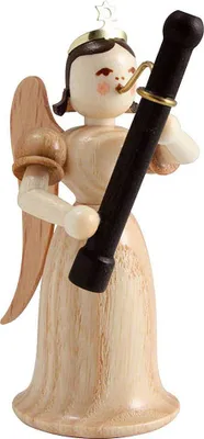 Produktbild von Langrockengel mit Fagott, natur (6,6cm) von Blank Kunsthandwerk