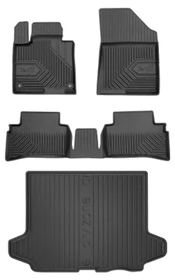 Image de Tapis en caoutchouc + bac de coffre pour Kia Sportage V 2021- (SUV) – 5 pièces, noirs, sur mesure