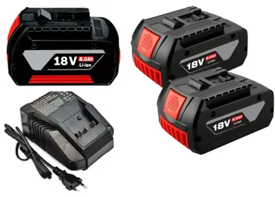 Immagine prodotto di Batteria ricaricabile, 18 V, capacità 8000 mAh, caricabatterie da 8,0 Ah x 3, caricabatterie x 1