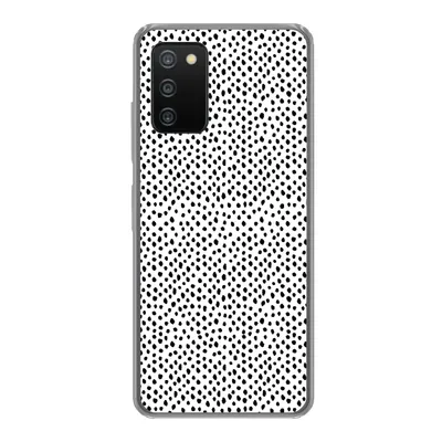 Produktbild von MuchoWow® Handyhülle Schutzhülle Hülle für Samsung Galaxy A03s Polka dots - Schwarz - Weiß Silikon Softcase Handy Hülle - Schutz