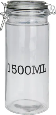 Produktbild von Glasbehälter mit Deckel und Fassungsvermögenangabe