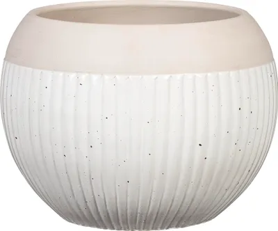 Produktbild von Scheurich Bola Linea, Blumentopf aus Keramik,  Farbe: Blanco, 17,5 cm Durchmesser, 16,5 cm hoch, 3,7 l Vol.