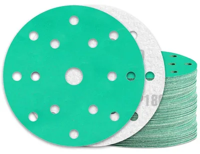 Immagine prodotto di Carta abrasiva autoadesiva, 150 mm, 15 fori, grana 180, confezione da 60 pezzi, per levigatrici eccentriche
