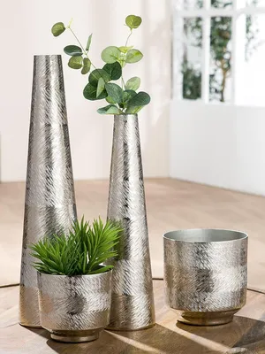 Produktbild von Casablanca Übertopf, zylindrisch, "Sinar", Aluminium, silberfarben, , H. 15,5 cm, D. 15 cm 69263