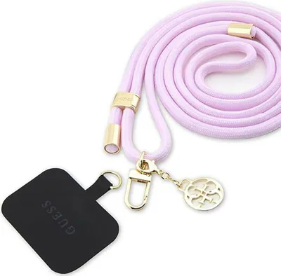 Obrázek produktu pro Guess CBDY Cord Nylon 4G Metal Charm - univerzální řemínek na telefon (lila)
