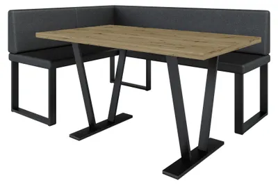 Produktbild von Ecke AKIKO Olga mit Tisch - 196x142 Rechts-SOFT11-Kunstleder|Eckbankgruppe für Ihrem Esszimmer|Küche|modern|Sitzecke|Essecke