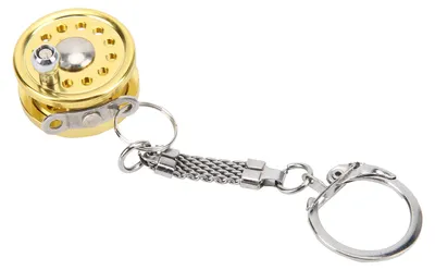 Produktbild von Aluminiumlegierung Mini Angelrolle Schlüsselanhänger Anhänger dekorativer tragbarer Fliegenschlüsselring