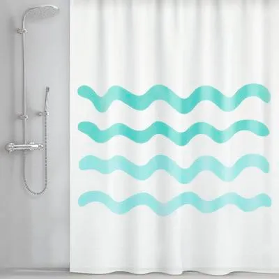 Produktbild von Duschvorhang MSV AINOA Textil Polyester 180 x 200 cm weiß/türkis
