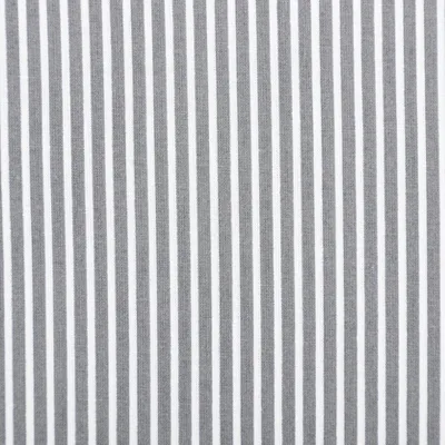 Produktbild von Baumwollstoff Meterware Popeline Streifen grau weiß 1,50m
