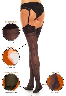 Produktbild von GLAMORY Delight 20 Strapsstrümpfe mit Naht-schwarz-52-54