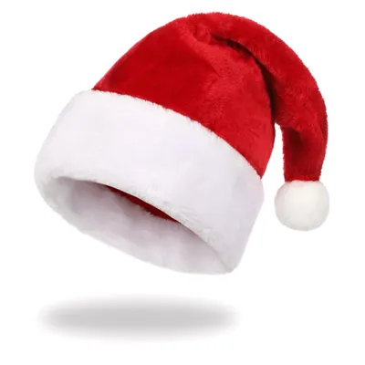 Produktbild von Nordstern Weihnachtsmütze für Erwachsene - Rot Weiße Nikolausmütze, Bommelmütze mit Plüsch Rand für Weihnachtsfeiern und Weihnachtsmann Kostüm