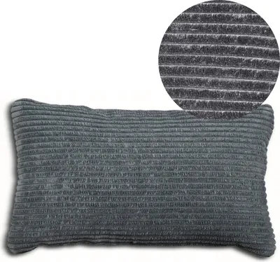 Produktbild von Geronimo | Dekokissen - Grau - 50x30 cm - Cordkissen - Maschinenwaschbar - Abnehmbarer Bezug - Antiallergisch