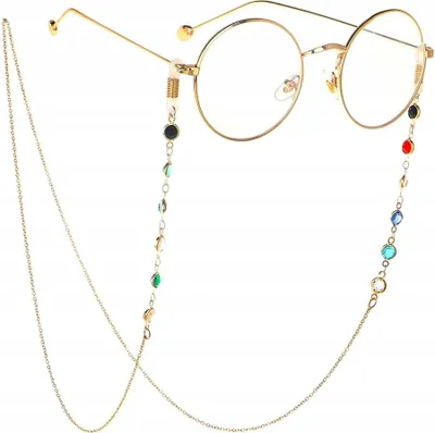 Immagine prodotto di Catena per occhiali - Elegantemente retrò - Sicurezza alla moda - Lunghezza 75 cm - Design senza tempo - Estremità in gomma - Durevole