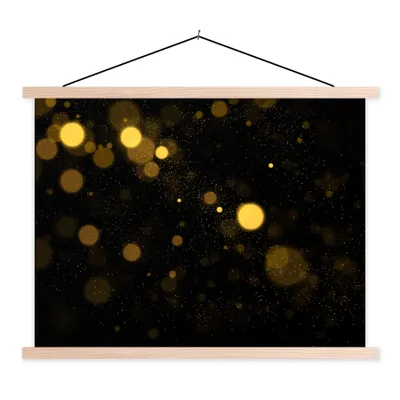Produktbild von MuchoWow® Textilposter Gold - Abstrakt - Luxus - Schwarz 60x45 cm mit holzfarbenen Rahmen - Bild