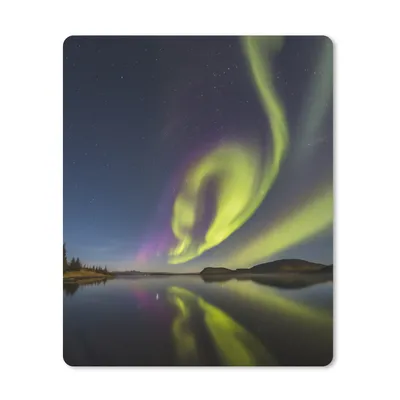 Produktbild von MuchoWow® Mauspad Mousepad Nordlichter - Schweden - Lila - Wasser - Grün 30x40 cm - Mousepads - Maus Mat - Pad - Mausunterlage - Mausmatten