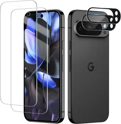 Produktbild von 4in1 Set für Google Pixel 10 Pro  2x Display Schutzglas + 2x Kameraschutz 9H Panzerfolie