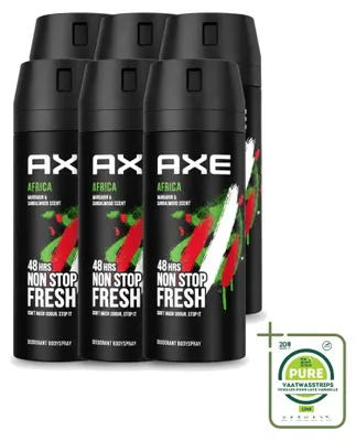 Produktbild von 6 x Axe Deodorant Bodyspray Africa - 150 ml - Großpackung - 6 Stücke