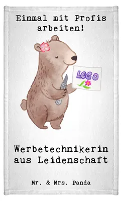 Produktbild von Mr. & Mrs. Panda Frotteetuch Werbetechnikerin Leidenschaft - Weiß - Geschenk, Handtuch, gäste wc, Kleines, Gäste-WC, Gästehandtuch 30x50, Klein