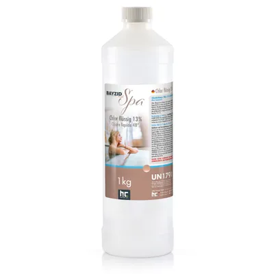 Produktbild von 1x1 kg BAYZID® SPA Flüssigchlor zur schnellen Wasserpflege von Whirlpools