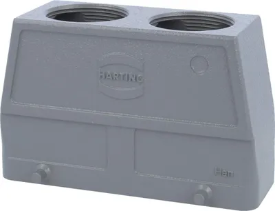 Produktbild von HARTING Han 24B Tüllengehäuse hoch, 2xPG29 gerader Kabelabgang, für 2 Bügel (am Unterteil) Verschraubung PG29