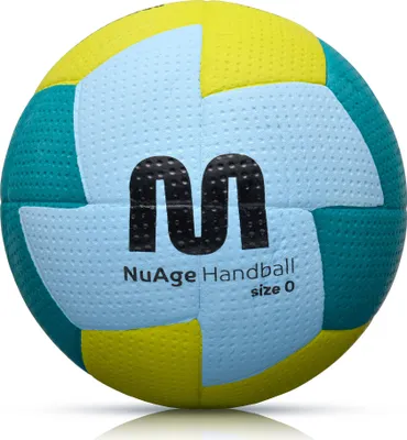 A colorful handball is shown against a white background.