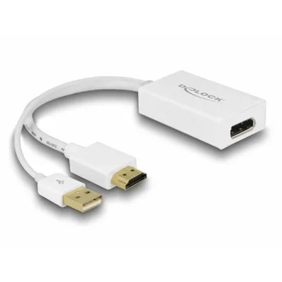 Produktbild von DeLOCK 62496, 0,245 m, DisplayPort, HDMI + USB, Männlich, Weiblich, Gold