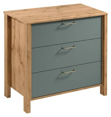 Image de Commode NORDIKO - Chêne Wotan / vert
