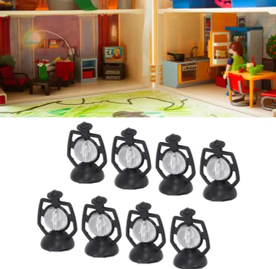 Image de 20 pièces maison de poupée rétro lampe à kérosène mini salon bricolage scène ornements miniatures huile pour accessoires