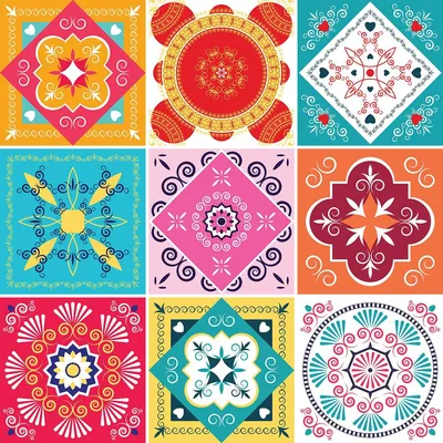Image de Autocollants pour carrelage pour la cuisine et la salle de bains – 9 autocollants imitation carrelage de style Azulejos Renatio – 9 autocollants, 10 x 10 cm