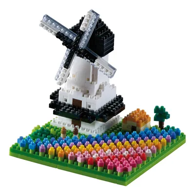 Produktbild von Brixies Plus 200.144 BRIXIES Windmühle mit Tulpen