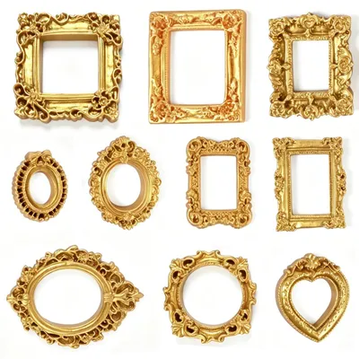 10 Mini-Fotolijsten Vintage Gold Barockrahmen aus Kunstharz