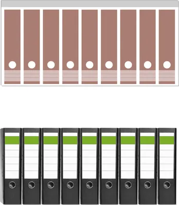 Produktbild von Wallario 9 Stück breite Ordner inkl. Klebeetiketten mit Motive Pastellpink -  Set mit Rückenschildern / Ordnerrücken Stickern