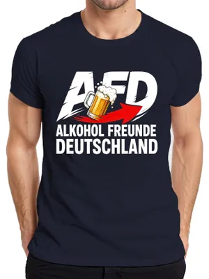 Produktbild von AFD Alkohol Freunde Deutschland Bier Parodie Statement Sarkasmus Herren T-Shirt, Navy, M