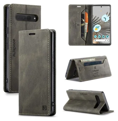 Image de Google Pixel 7 Pro Housse, rétroPolyuréthaneétui en cuir Stand de protection pour Google Pixel 7 Pro cuivre
