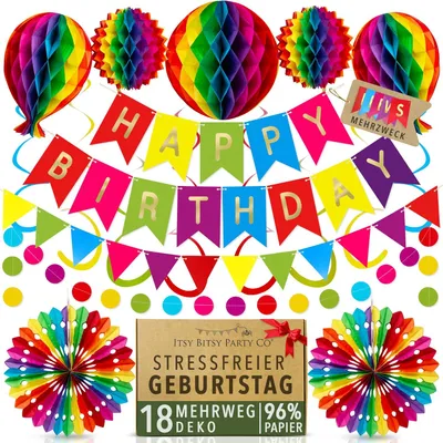 Productafbeelding van Herbruikbare verjaardagsdecoratie - Regenboogdecoratie - Verjaardag/feestdecoratie - Happy Birthday-slinger